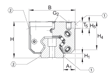 INA 滚子单轨引导系统 RUE55-E-KT-HL, 链引导的高窄长系列滑块，油或脂润滑；可提供耐腐蚀设计