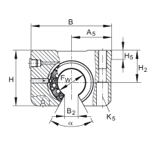 INA 直线球轴承及轴承座单元 KTNO16-C-PP-AS, 可调，密封，脂润滑，带再润滑结构