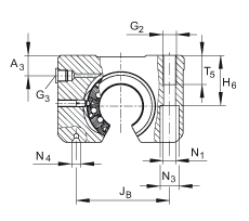 INA 直线球轴承及轴承座单元 KTNO16-C-PP-AS, 可调，密封，脂润滑，带再润滑结构