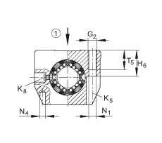 INA 直线球轴承及轴承座单元 KTSS30-PP-AS, 自调心直线球轴承，开式设计，游隙可调节，两侧接触密封
