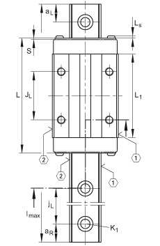 INA 滑块 KWVE15-B-S, 低系列滑块，四排；可提供耐腐蚀设计