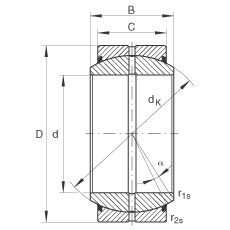 INA 关节轴承 GE17-DO-2RS, 根据 DIN ISO 12 240-1 标准, 需维护，两侧唇密封