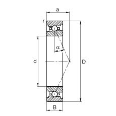 FAG 主轴轴承 HS71920-E-T-P4S, 调节，成对或单元安装，接触角 α = 25°，限制公差