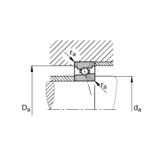 FAG 主轴轴承 HS71920-E-T-P4S, 调节，成对或单元安装，接触角 α = 25°，限制公差