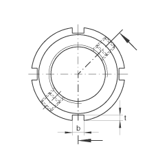 INA 精密锁紧螺母 ZM65, 锁紧螺钉，径向布置