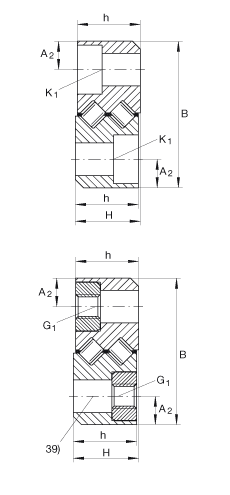 INA 平板保持架 RWS1808-300/x300/x148, 带圆柱滚子平板保持架的微型直线导向装置
