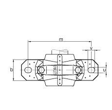FAG 直立式轴承座 SNV090-L + 21308-E1-K + H308X106 + DHV608, 根据 DIN 736/DIN737 标准的主要尺寸，剖分，带锥孔和紧定套的调心滚子轴承，V 型圈密封，脂和油润滑