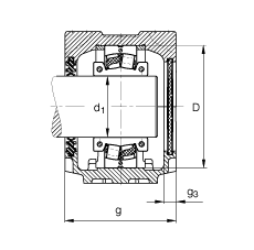 FAG 直立式轴承座 SNV120-L + 222S.204 + DH513X203, 根据 DIN 736/DIN737 标准的主要尺寸，剖分的调心滚子轴承，双唇密封，脂和油润滑