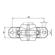 FAG 直立式轴承座 SNV180-L + 23220-E1-TVPB + DHV220, 根据 DIN 738/DIN739 标准的主要尺寸，剖分，带圆柱孔和紧定套的调心滚子轴承，V 型圈密封，脂和油润滑