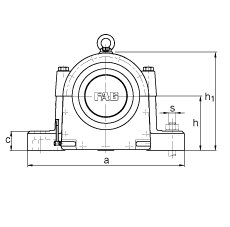 FAG 直立式轴承座 LOE622-N-AF-L, 用于带锥孔和紧定套的剖分调心滚子轴承，迷宫密封，油润滑