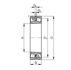 FAG 调心滚子轴承 23252-B-K-MB, 根据 DIN 635-2 标准的主要尺寸, 锥孔，锥度 1:12