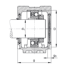 FAG 直立式轴承座 SNV110-L + 1212-K-TVH-C3 + H212X202 + DHV512, 根据 DIN 736/DIN737 标准的主要尺寸，剖分，带锥孔和紧定套的自调心球轴承，V型圈密封，脂和油润滑
