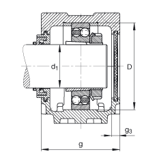 FAG 直立式轴承座 SNV150-L + 1217-K-TVH-C3 + H217X215 + TCV517, 根据 DIN 736/DIN737 标准的主要尺寸，剖分，带锥孔和紧定套的自调心球轴承，Taconite 密封，脂和油润滑