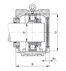 FAG 直立式轴承座 SNV215-L + 20320-K-MB-C3 + H320 + TSV620, 根据 DIN 736/DIN737 标准的主要尺寸，剖分，带锥孔和紧定套的调心滚子轴承，迷宫密封，脂和油润滑