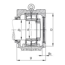 FAG 直立式轴承座 SNV280-L + 22326-E1 + TSV326, 根据 DIN 738/DIN739 标准的主要尺寸，剖分，带圆柱孔和紧定套的调心滚子轴承，迷宫密封，脂和油润滑