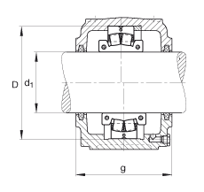 FAG 直立式轴承座 S3024-H-N-FZ-AB-L + 230SM110-MA, 剖分的调心滚子轴承，毛毡密封，脂润滑